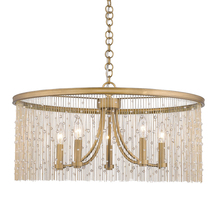  1771-5 PG-CRY - Marilyn CRY 5 Light Chandelier in Peruvian Gold with Crystal Strands